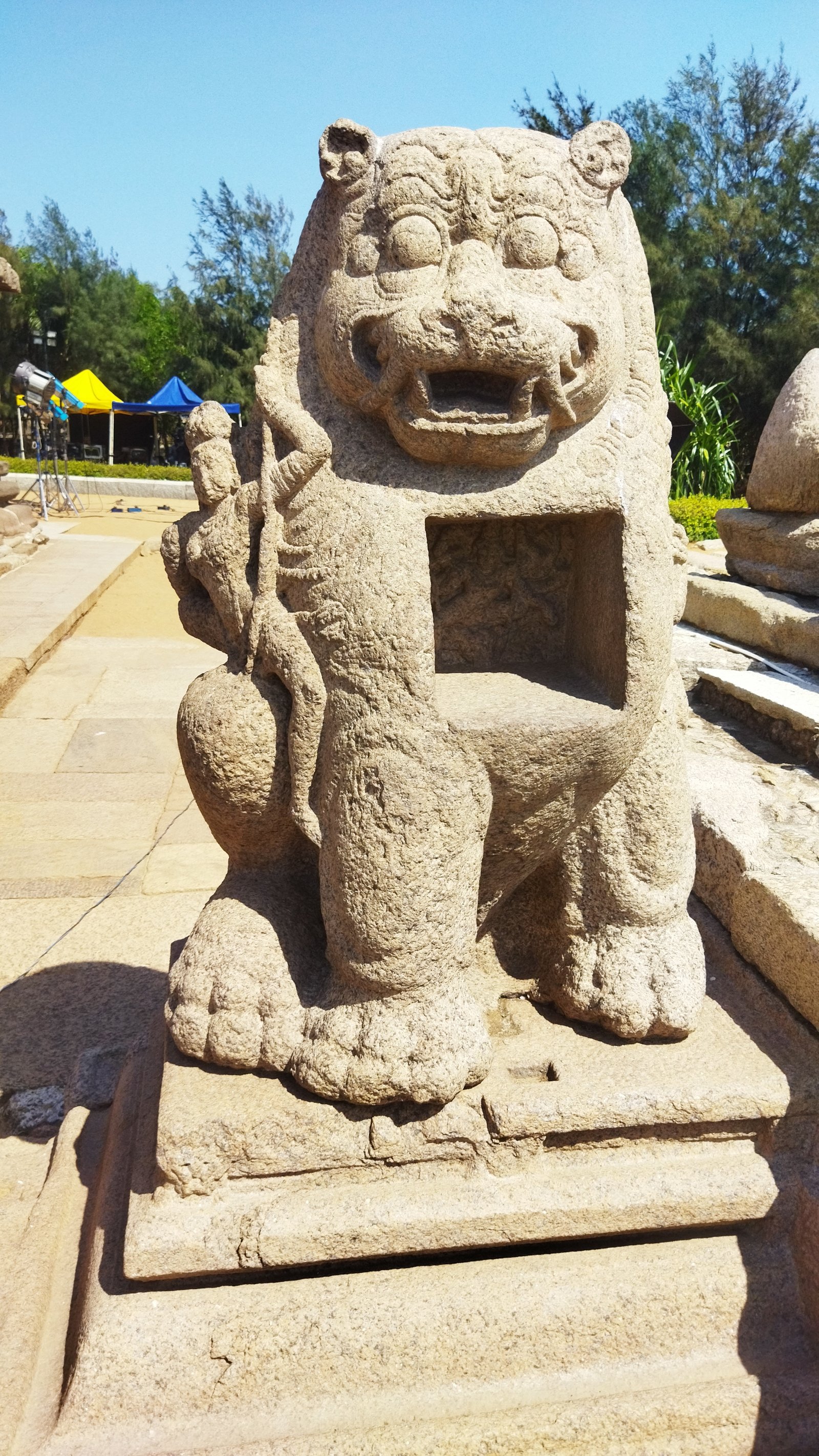 Maa Durga stone Carving, Shore Temple, Mahabalipuram, TN