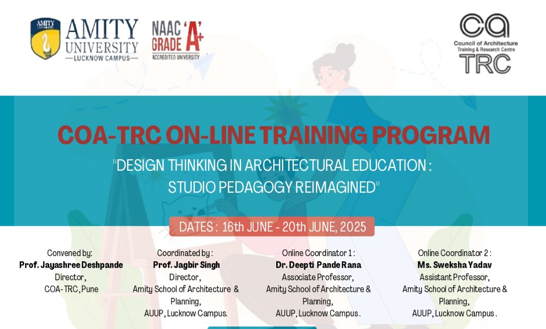 COA-TRC Online Training Program on Design Thinking in Architectural Education (June 2025)