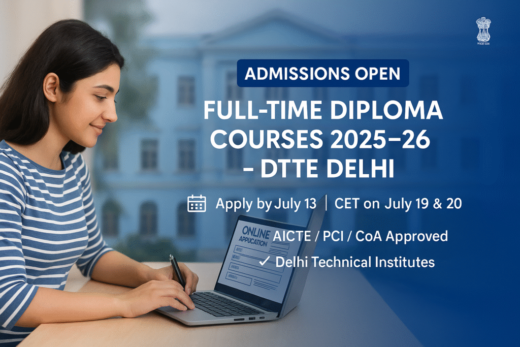 DTTE Delhi Diploma Admission 2025