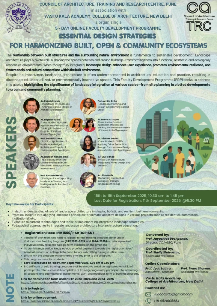 POSTER - Faculty Development Programme TTP Essential Design Strategies for Harmonizing Built, Open & Community Ecosystems