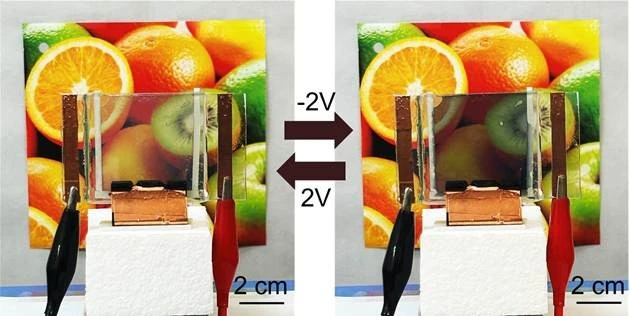 TiO₂-based electrochromic smart windows in transparent and colored modes developed by CeNS