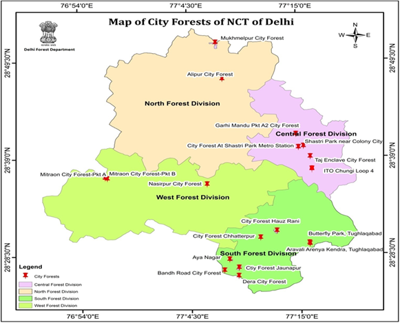 Hauz Rani City Forest- Map