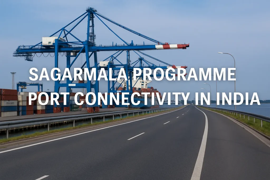Port-road connectivity under India’s Sagarmala Programme showing highway access to a major Indian port