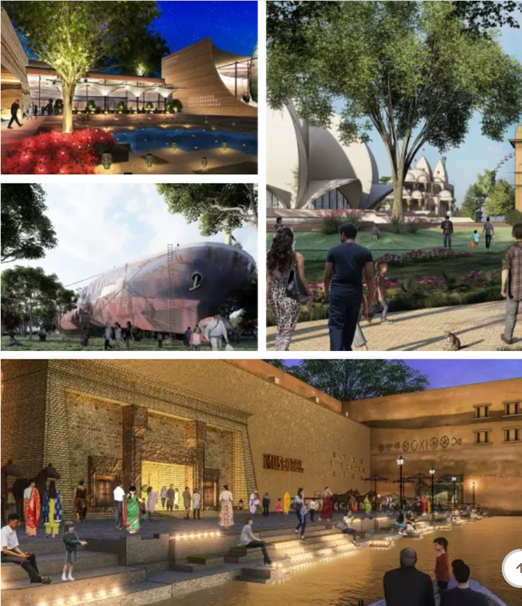 Outdoor exhibits, landscaped areas, and cultural spaces at the National Maritime Heritage Complex Lothal.