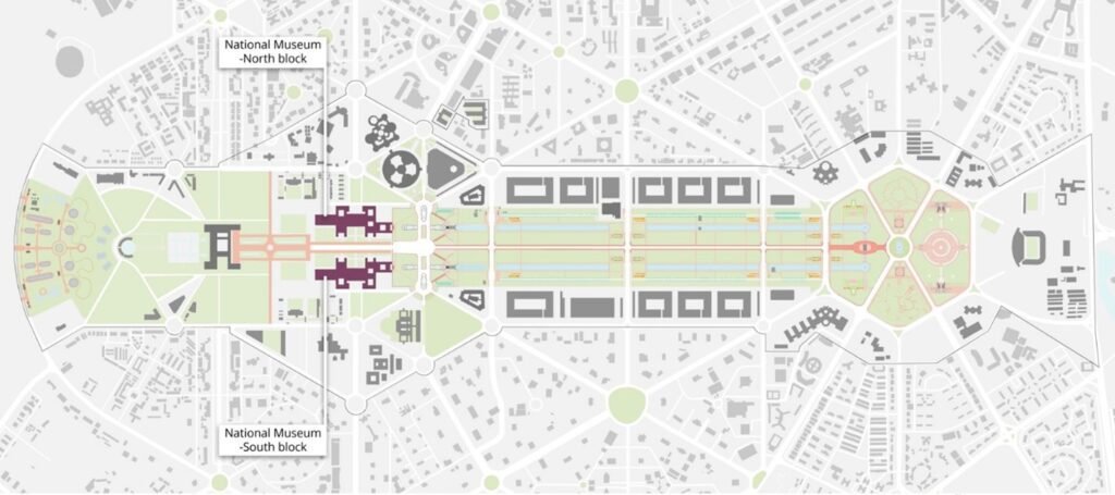 Map of Central Vista, New Delhi
