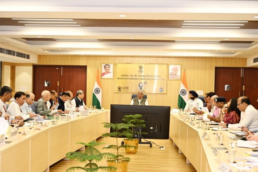 Bhupender Yadav chairs review meeting on Delhi-NCR air pollution.