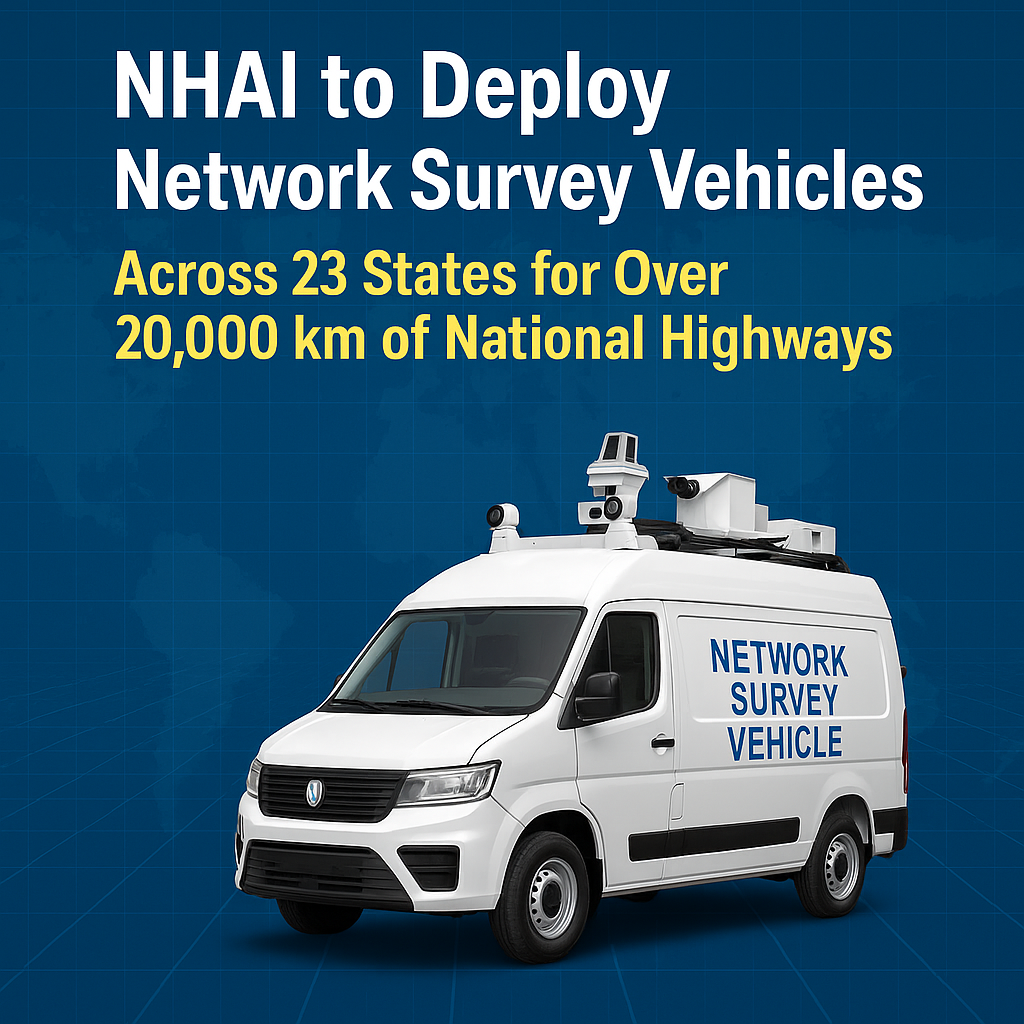 Network Survey Vehicle for NHAI’s 20,000 km highway monitoring initiative.