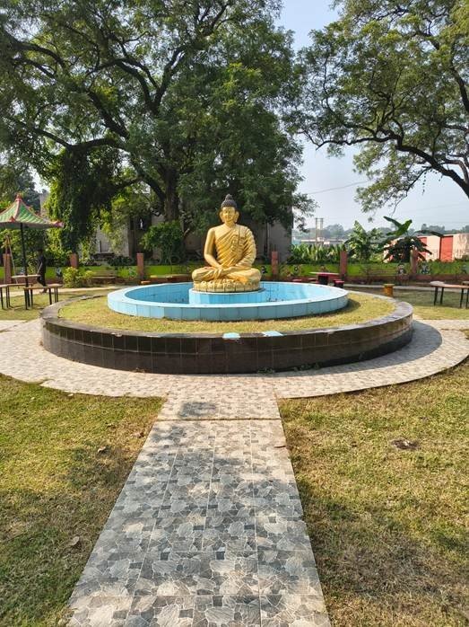 Buddha statue at the Yoga and Recreation Centre, symbolizing peace and mindfulness at ECL Bankola Area.
