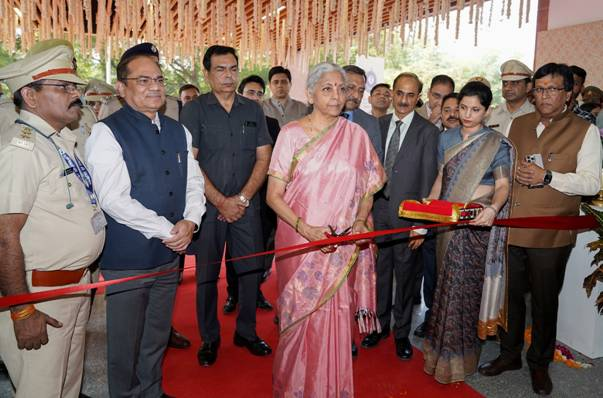 Union Finance Minister inaugurating CGST Bhawan in Ghaziabad.