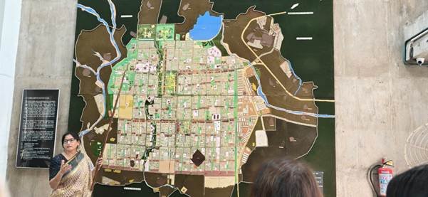 Le Corbusier’s master plan displayed at the museum.