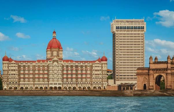 The iconic Taj Mahal Palace in Mumbai, restored after the 2008 attacks under Ratan Tata’s leadership.
