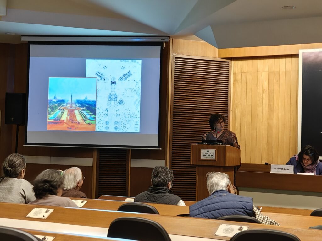 Dr. Amita Baviskar presenting her talk on “The City as Text” during the Architecture Matters IX session at India Habitat Centre, New Delhi.