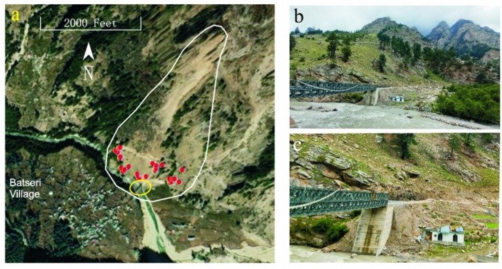 Deodar forests and rockfall-prone slopes near Batseri village in Kinnaur, Himachal Pradesh