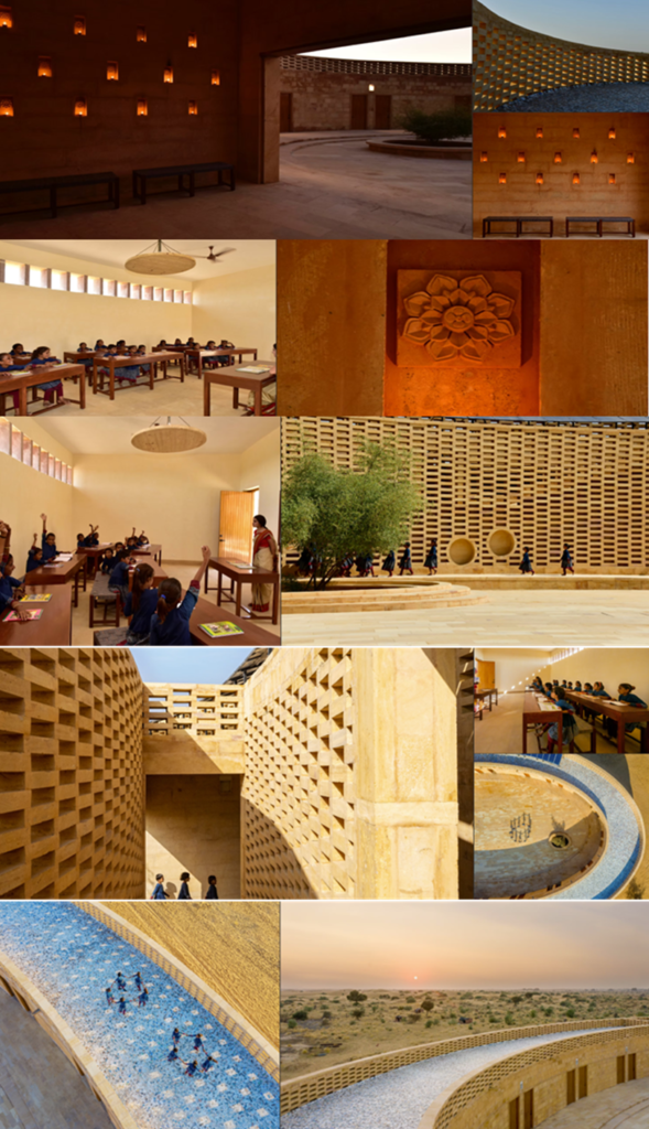 Interior photo of common areas. classrooms and courtyard