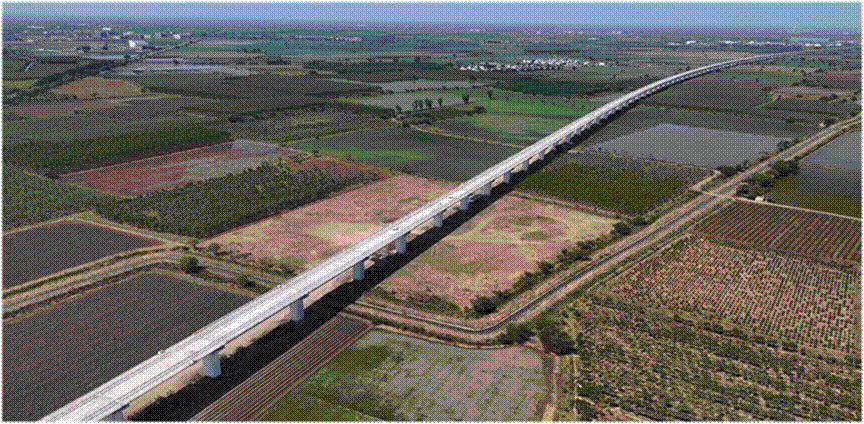 Viaduct in Surat district part of the Mumbai Ahmedabad Bullet Train project
