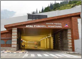 South portal of Atal Tunnel at Rohtang providing all-weather connectivity between Manali and Lahaul-Spiti