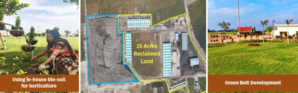 Scientific processing of municipal solid waste at Shivari Solid Waste Management Plant in Lucknow using mechanised segregation and biomining methods.