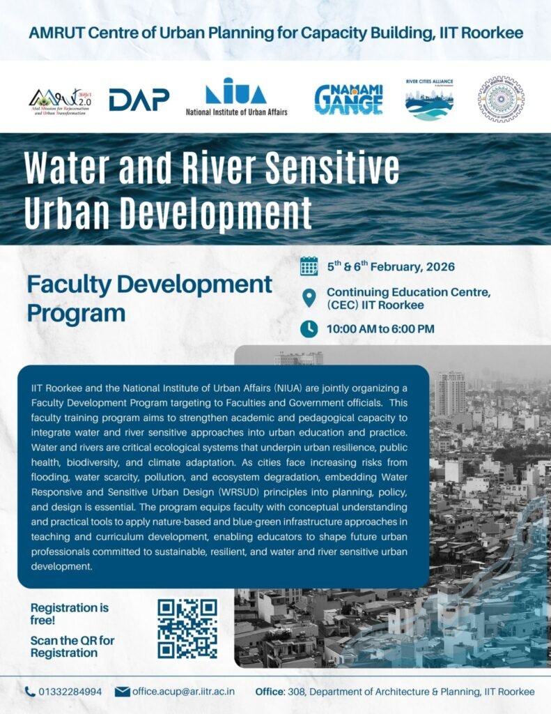 Water and River Sensitive Urban Development Faculty Development Program at IIT Roorkee