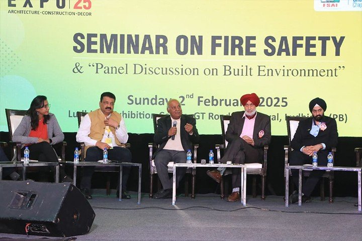 Panel discussion on architecture and urban planning during Sanjh 2.0 at INTEXT Expo 2026