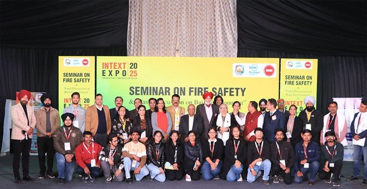 Seminar on fire safety and built environment held during INTEXT Expo 2026 in Ludhiana