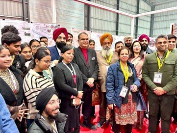 College students interacting with architects during heritage exhibition at INTEXT Expo 2026