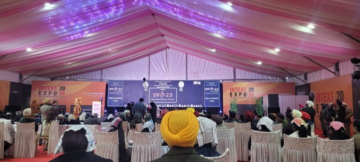 Interior view of conference hall during Sanjh 2.0 at INTEXT Expo 2026 Ludhiana