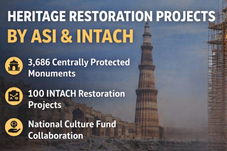 Centre Reports 3,686 Protected Monuments; ASI & INTACH Undertake Extensive Heritage Restoration Across India