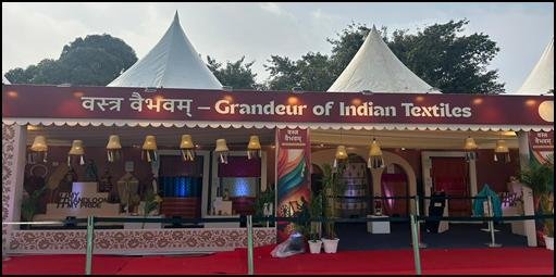 Vastra Vaibhavam pavilion displaying grandeur of Indian textiles at Bharat Parv 2026