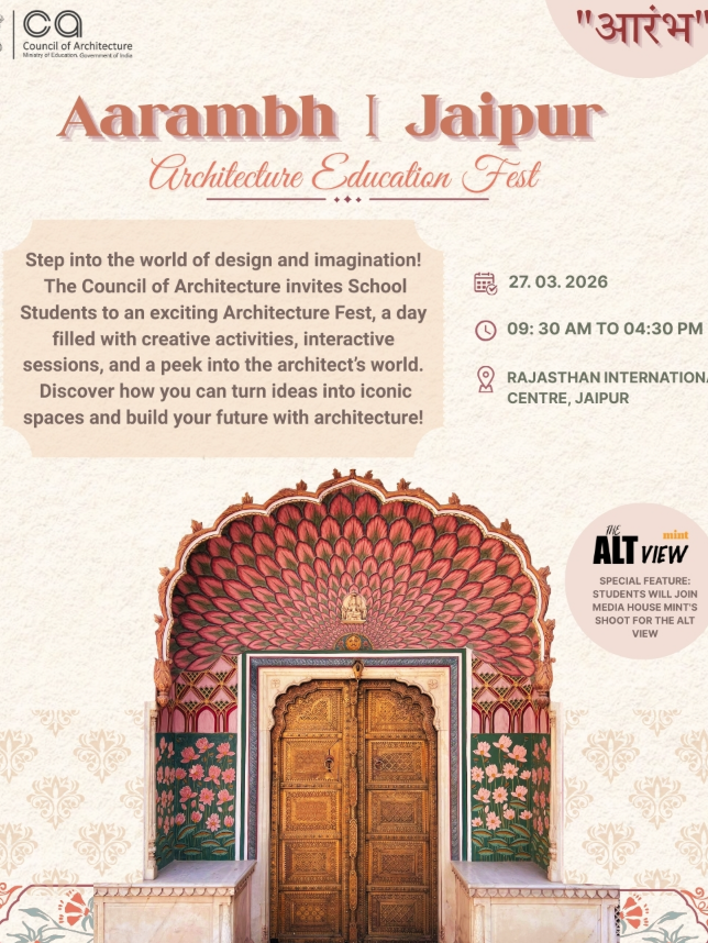 Aarambh Jaipur 2026 Architecture Education Fest by Council of Architecture at Rajasthan International Centre