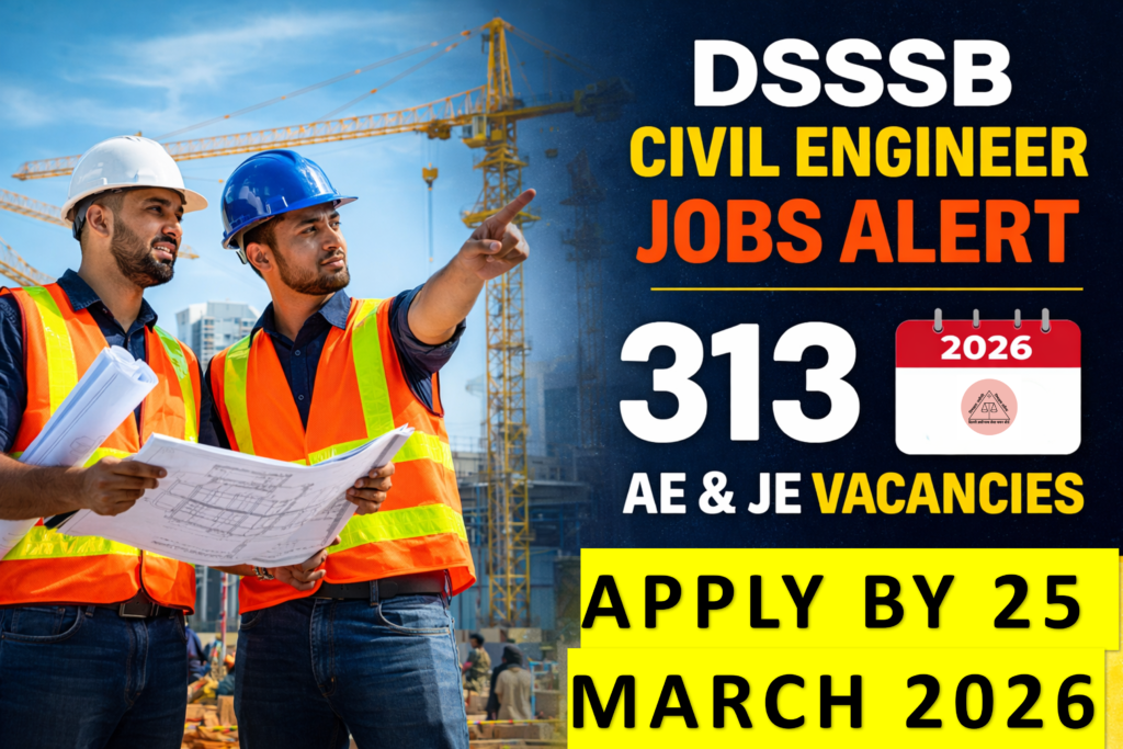 DSSSB announces 313 vacancies for Assistant Engineer and Junior Engineer Civil posts in Delhi government departments