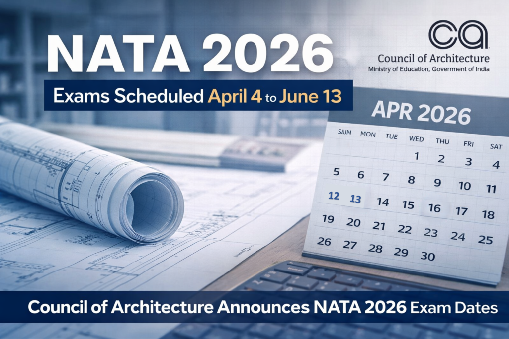 Council of Architecture public notice announcing NATA 2026 exam schedule for B.Arch admission in India