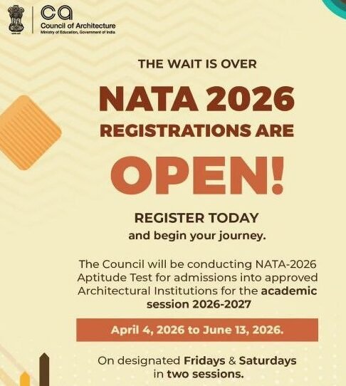 NATA 2026 registration open announcement by Council of Architecture for B.Arch admission in India