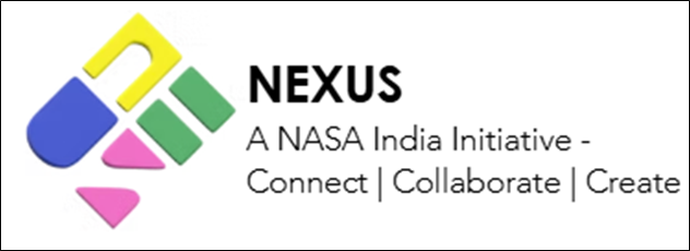 NEXUS logo by NASA India with Connect Collaborate Create tagline