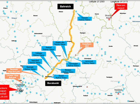 NH-927 Barabanki Bahraich highway project map boosting Shravasti connectivity