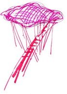 Hand-drawn conceptual sketch representing sponge city landscape infrastructure and ecological urban water management.