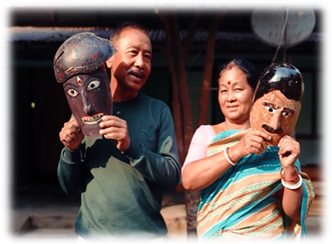 Rabha and Tamang tribal masks used in ritual performances India