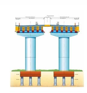 Structural design of Road Over Bridge at Tuna Tekra port showing pier and deck configuration