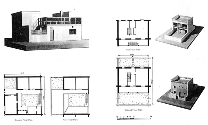 Conceptual housing settlement plans and architectural layouts by Constantinos Doxiadis