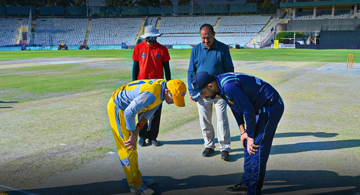 Cricket toss between Punjab and Haryana teams at ITPI Sports Meet 2026