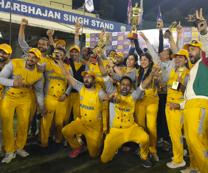 Haryana team celebrating victory with trophies at ITPI National Sports Meet 2026