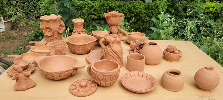 Traditional potters training at INTACH J&K pottery workshop in Jammu