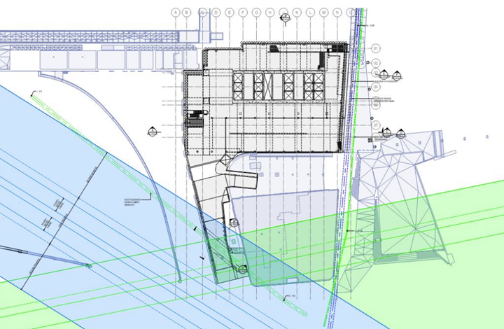 Site plan of Atlassian Central above Sydney Central Station railway lines