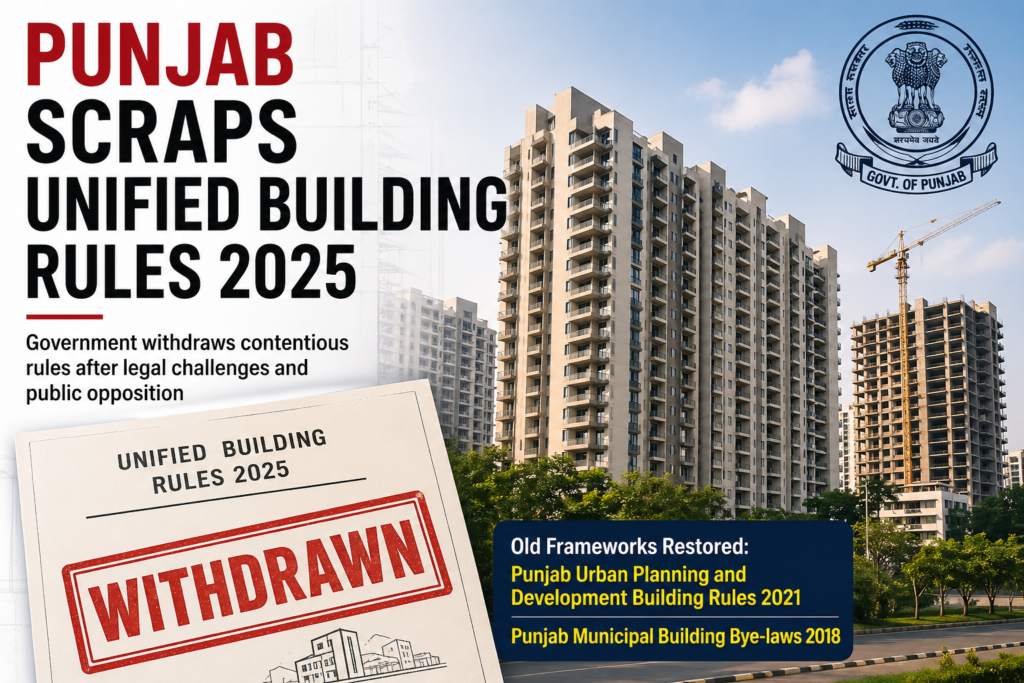 Punjab government withdraws Unified Building Rules 2025 restoring old urban planning regulations