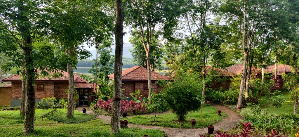 Vernacular-style cottage blocks surrounded by lush landscape at Anantya Resorts designed by Benny Kuriakose