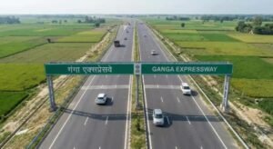 Ganga Expressway aerial view showing highway infrastructure in Uttar Pradesh