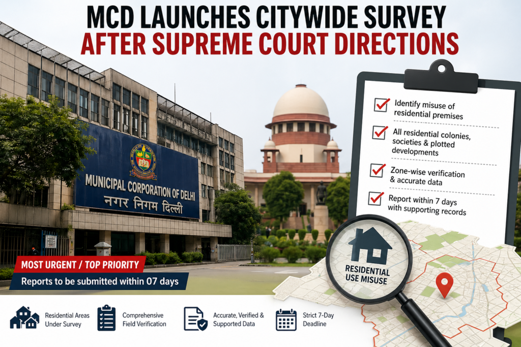 MCD survey on misuse of residential properties in Delhi after Supreme Court order