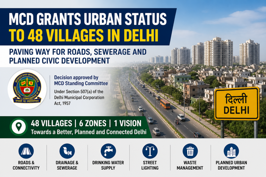 MCD approves urban status for villages in Delhi enabling infrastructure and planned development