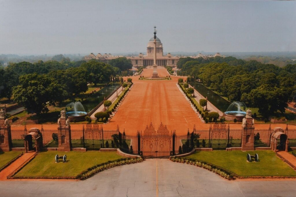 Aerial view of Rashtrapati Bhavan and ceremonial axis of New Delhi