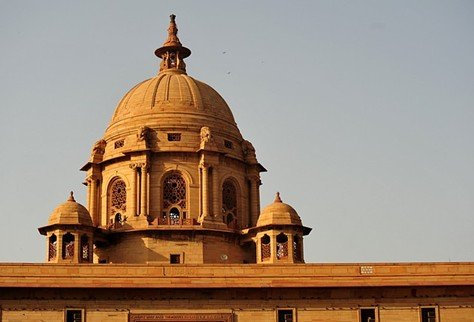 Architectural dome and chhatris of Rashtrapati Bhavan in New Delhi