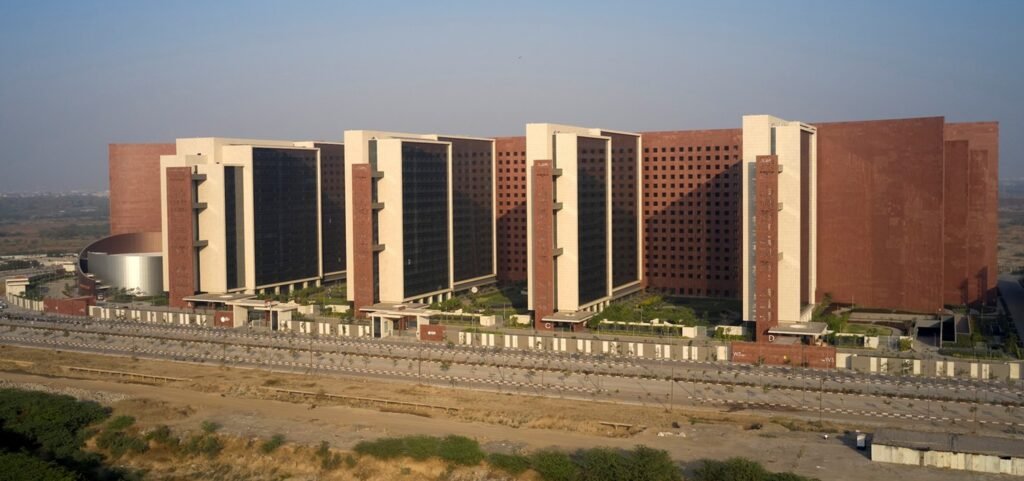 Aerial view of Surat Diamond Bourse office complex in Gujarat
